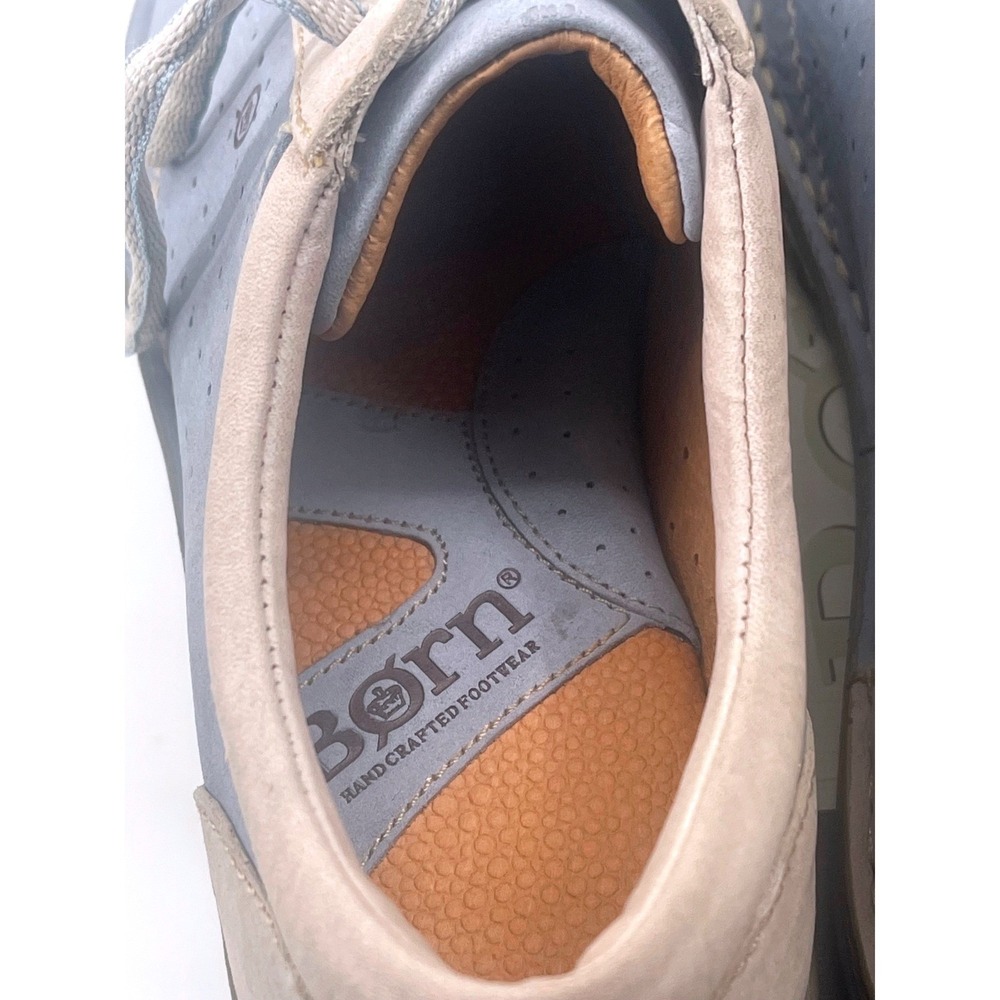 Born Rover Sky Powder Blue Tan Leather Lace Up Sneakers W4857 Womens 7.5 M NEW - Picture 8 of 10